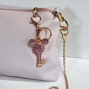 Mouse Pink Key 🔑 Rhinestone Bag Charm Keychain Accessory